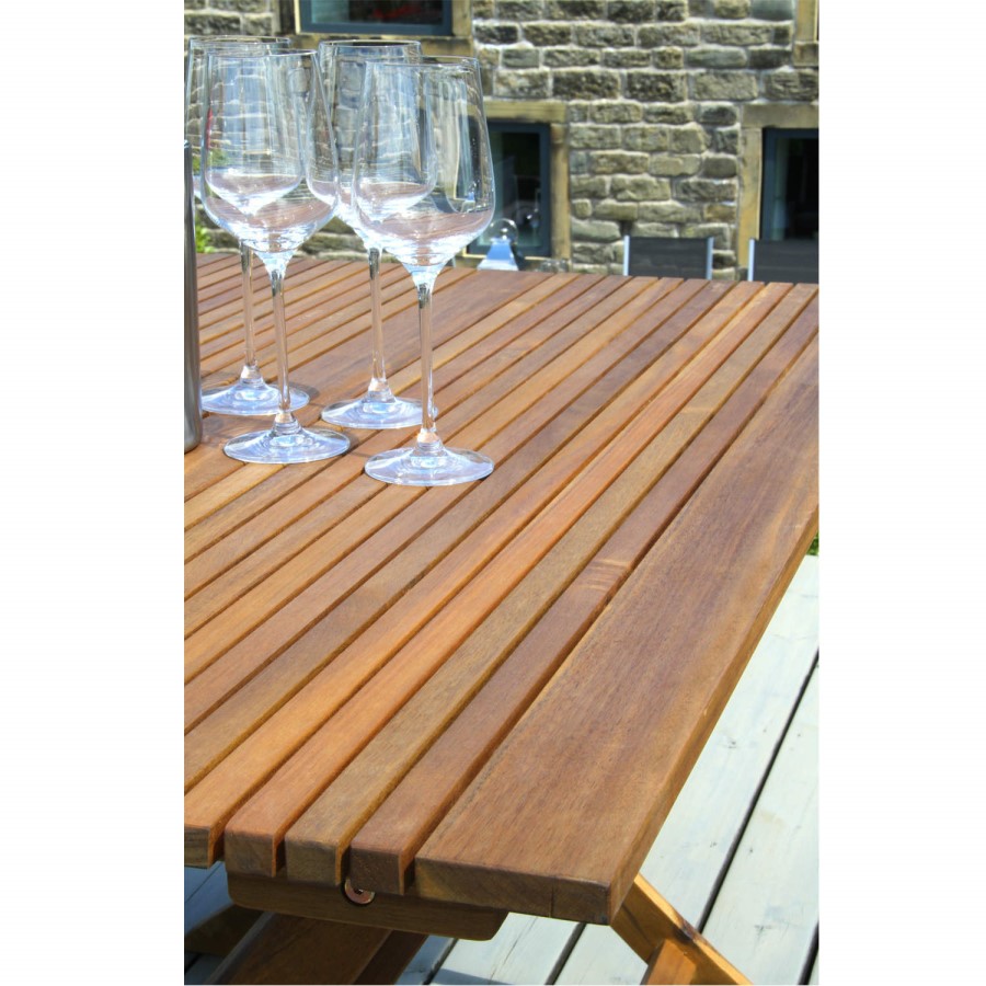 Cambridge Acacia Wood Folding Oblong Dining Table