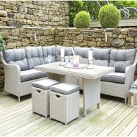 Cambridge Antiqua Corner Outdoor Dining Set in Grey