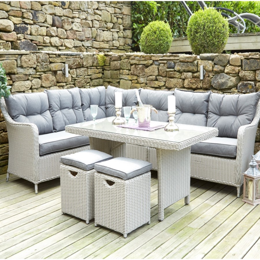 Cambridge Antiqua Corner Outdoor Dining Set in Grey