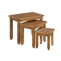 GRADE A2 - Light cosmetic damage - LPD Dorset Oak Nest of 3 Tables