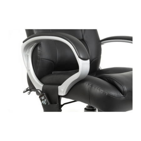 GRADE A1 - Teknik Office Lumbar Executive Massage Leather Chair in Black