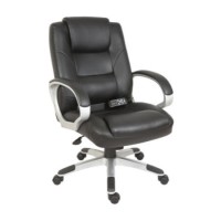 GRADE A1 - Teknik Office Lumbar Executive Massage Leather Chair in Black