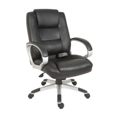 GRADE A1 - Teknik Office Lumbar Executive Massage Leather Chair in Black