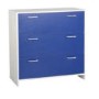 As new but box opened - Seconique Lollipop 3 Drawer Chest - White/Blue
