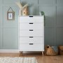 White Tall Boy Chest of 5 Drawers - Maya - Obaby