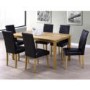 New Haven Large Dining Set with 6 Chairs in Black Faux Leather