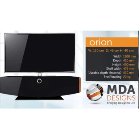 Ex Display - As new but box opened - MDA Designs Orion TV Cabinet in Black Oak & Walnut up to 55 inch
