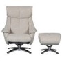 Alpha Swivel Fabric Recliner & Footstool in Beige