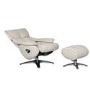 Alpha Swivel Fabric Recliner & Footstool in Beige