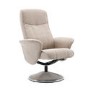 Verona Swivel Recliner & Footstool in Beige Fabric