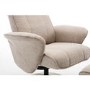 Verona Swivel Recliner & Footstool in Beige Fabric