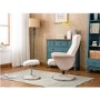 Verona Swivel Recliner & Footstool in Beige Fabric