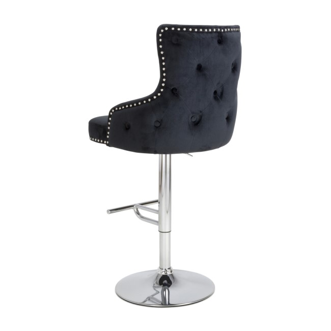 Adjustable Black Velvet Bar Stool - Cairo