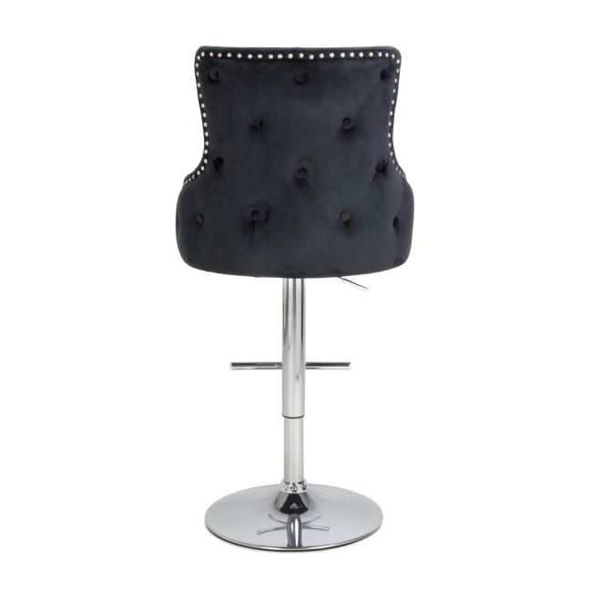 Adjustable Black Velvet Bar Stool - Cairo