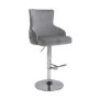 Adjustable Grey Velvet Bar Stool - Cairo