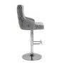 Adjustable Grey Velvet Bar Stool - Cairo