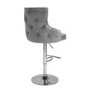 Adjustable Grey Velvet Bar Stool - Cairo