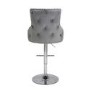 Adjustable Grey Velvet Bar Stool - Cairo