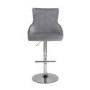Adjustable Grey Velvet Bar Stool - Cairo