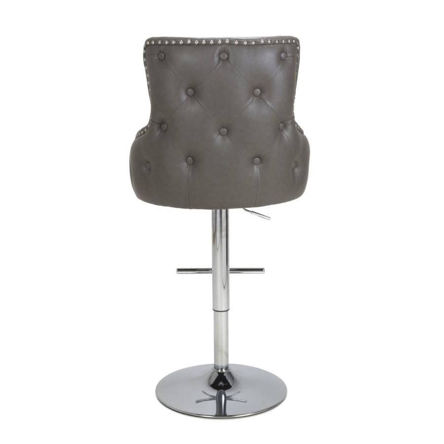 Grey Faux Leather Bar Stool - Shankar