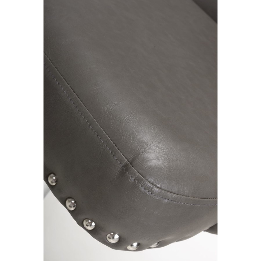 Grey Faux Leather Bar Stool - Shankar