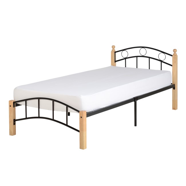 Seconique Luton Single Bed in Black and Pine