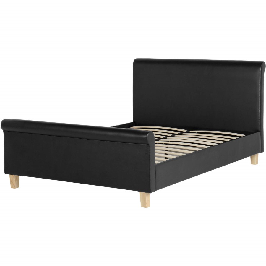 Seconique Shelby Double Sleigh Bed in Black