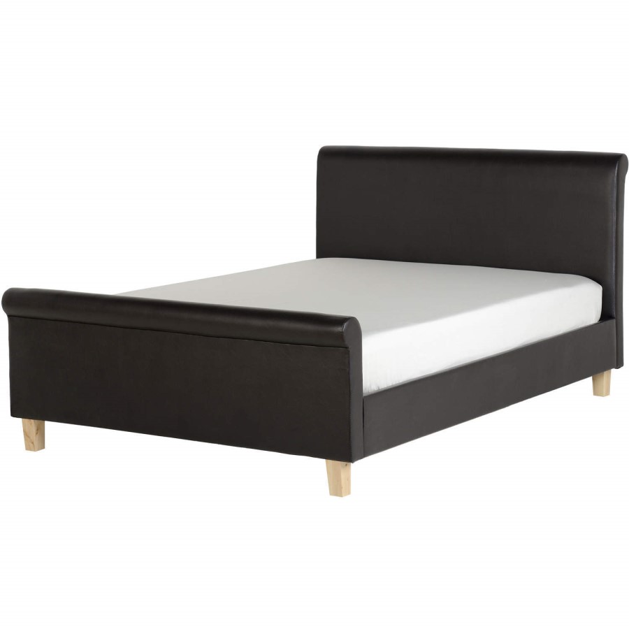 Seconique Shelby Double Sleigh Bed in Brown