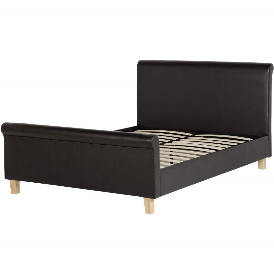 Seconique Shelby Double Sleigh Bed in Brown