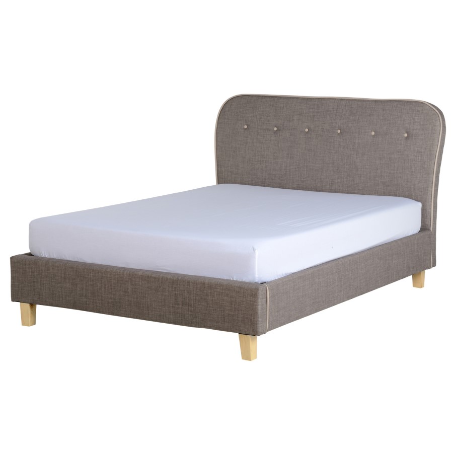 Seconique Eaton Upholstered Grey Double Bed