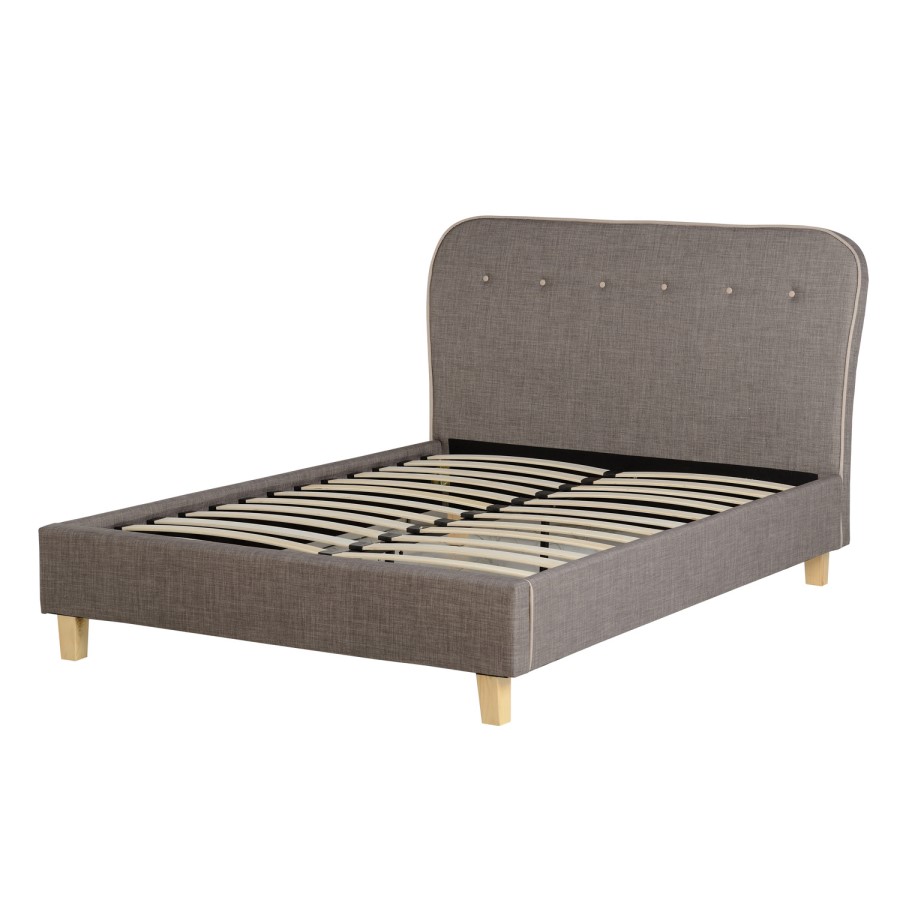 Seconique Eaton Upholstered Grey Double Bed