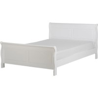 GRADE A1 - Seconique Georgia 4'6 Inch  Sleigh Bed in White