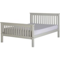 Grey Scandi Double Bed Frame with Footboard - Monaco - Seconique Grey Scandi Double Bed Frame with Footboard - Monaco - Seconique