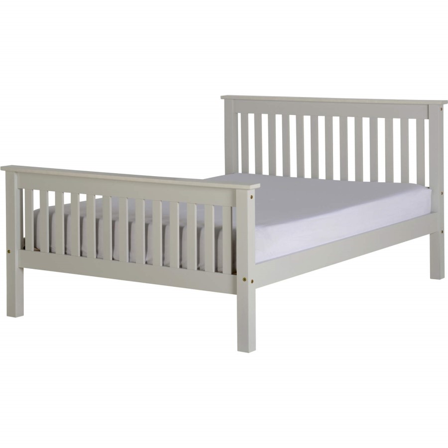 GRADE A1 - Seconique Monaco Double Bed Frame in Grey with High Foot End