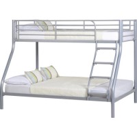 Silver Metal Triple Sleeper Bunk Bed - Tandi - Seconique