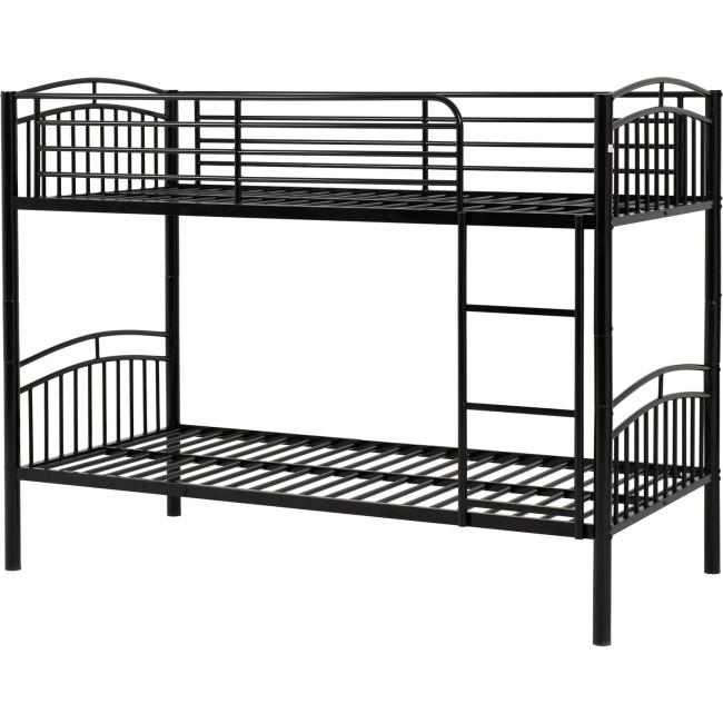 Black Metal Bunk Bed - Ventura - Seconique