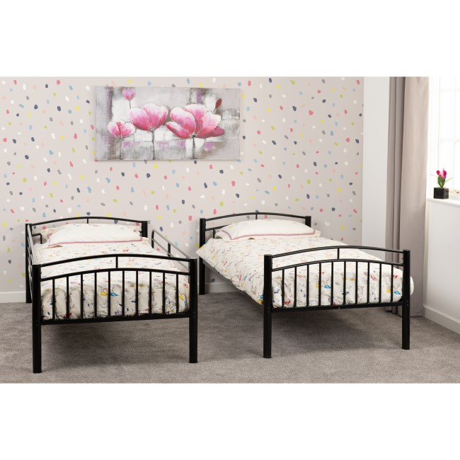 Black Metal Bunk Bed - Ventura - Seconique