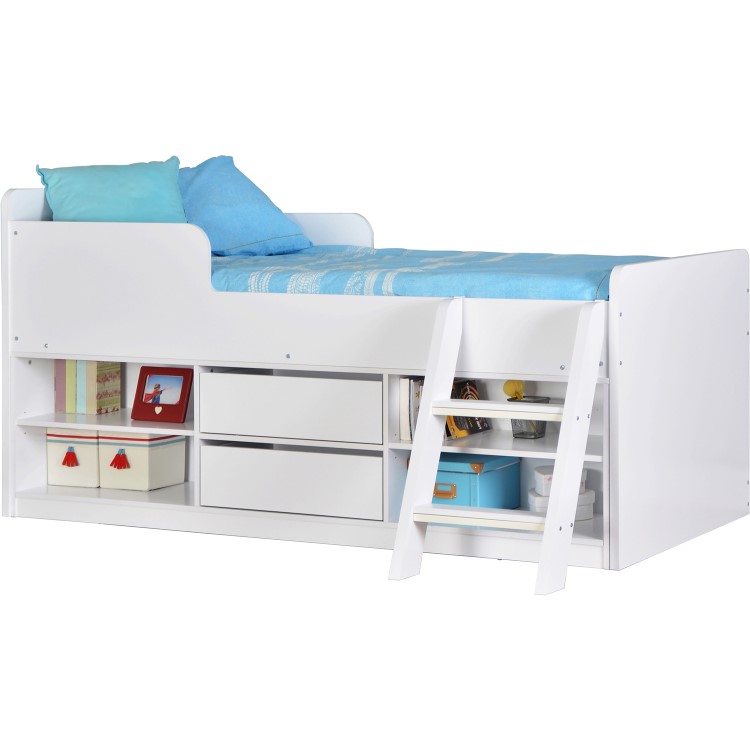 White Low Sleeper Cabin Bed with Storage - Felix - Seconique