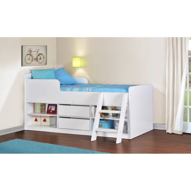 White Low Sleeper Cabin Bed with Storage - Felix - Seconique