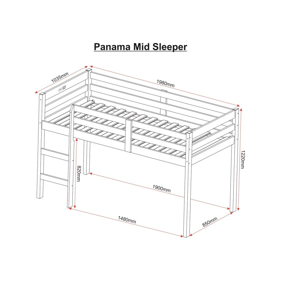 Seconique Panama Mid Sleeper in White