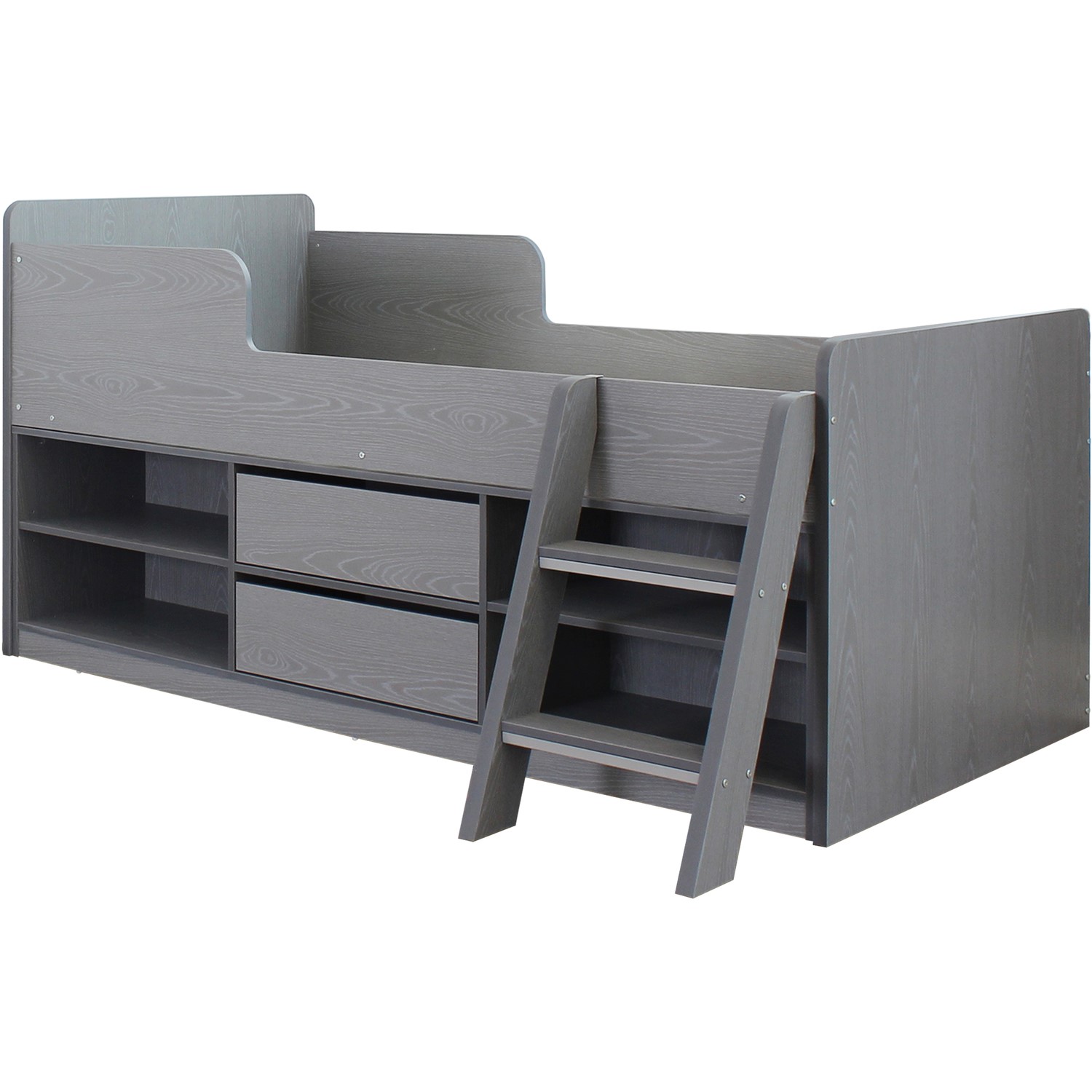 Photo of Grey low sleeper cabin bed with storage - felix - seconique