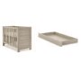 Nika Grey and Wood Convertible Mini Cot Bed & Underdrawer - Obaby