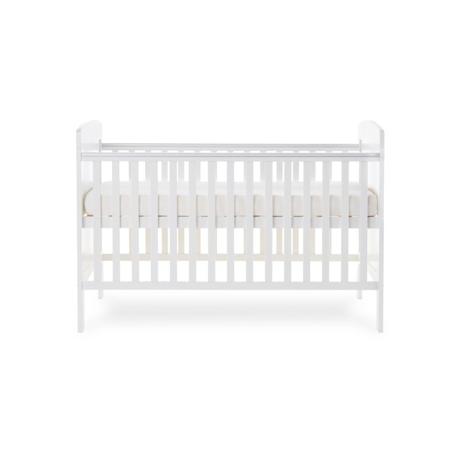 Grace White Wooden Cot Bed with Teething Rail - Obaby