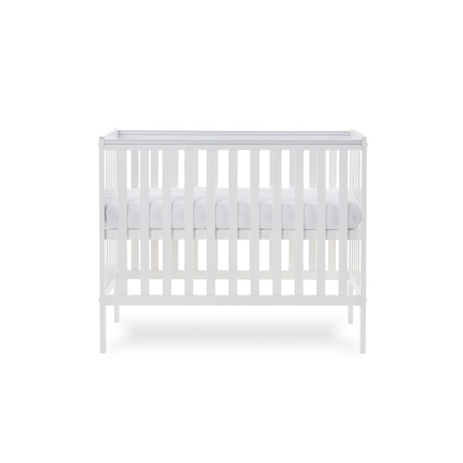 Bantam White Space Saver Cot with Teething Rail - Obaby