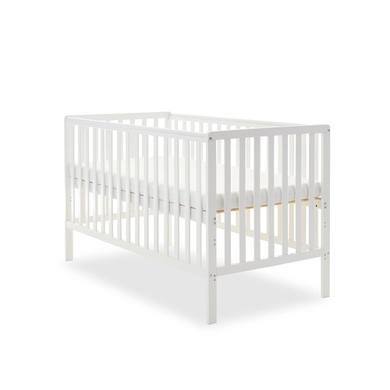 Photo of Bantam white wooden cot with teething rail - obaby