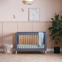 Maya Mini Cot Bed in Slate with Natural - Obaby
