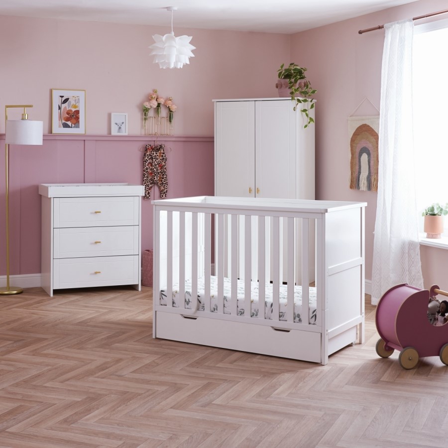 Evie Mini 3 Piece Room Set in White - Obaby