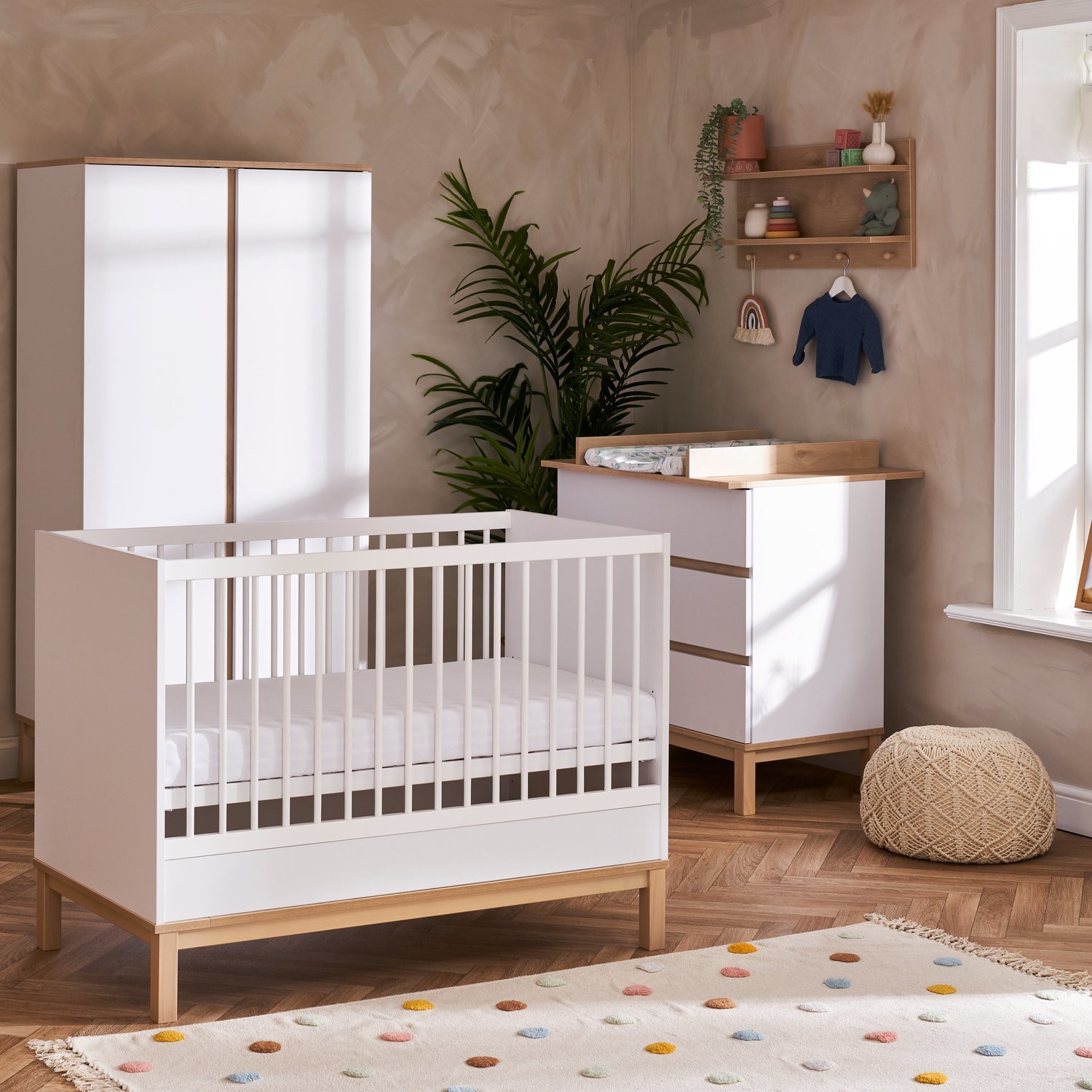 Photo of White mini 3 piece nursery furniture set - astrid - obaby