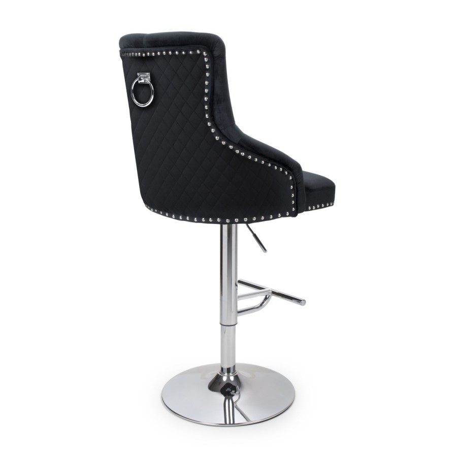 Black Velvet Adjustable Bar Stool - Sirocco