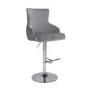 Grey Velvet Adjustable Bar Stool - Sirocco